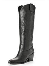 Embroidered Western Boots Knee High Wide Calf Cowboy Boots