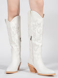 Western Cowboy Boots Embroidered Mid-Calf Boots