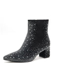 Rhinestone Boots Bling Diamond Ankle Boots