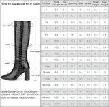 Faux Crocodile Boots Fashion Knee High Boots