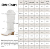 Western Boots Cowboy Cowgirl Boots Chunky Heel Fashion Boots