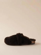 Comfortable Faux Fur Closed Toe Backless Flat Mules Slippers For Women