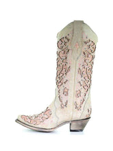 Rhinestones Cut-out Embroidery Snip-toe Wide Calf Cowgirl Boots