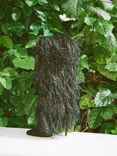 Fluffy Feather Faux Suede Zip Pointy Stiletto Heeled Mid Calf Boots - White & Black