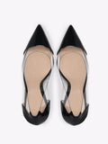Black Clear Stiletto Heeled Pumps For Wide Feet
