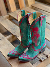 The Bone Skeleton Embroidered Snip Toe Wide Mid-Calf Western Boots
