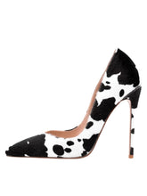 Cow Faux Fur Pointed Toe Stiletto Heel Pumps For Women