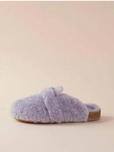 Comfortable Faux Fur Closed Toe Backless Flat Mules Slippers For Women