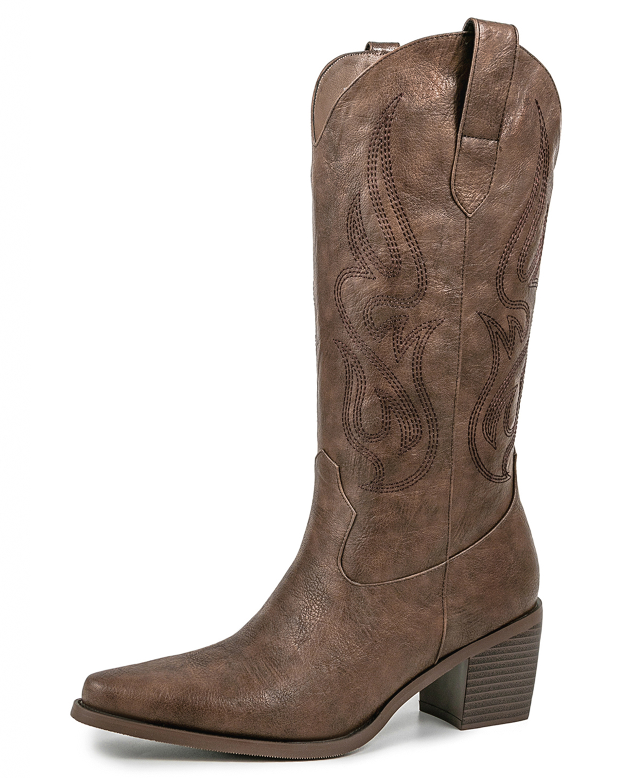 Pasuot Cowboy Boots for Women - Cowgirl Western Mid Calf Boots with Embroidery