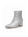 Silver Rhinestone Boots Bling Diamond Ankle Boots