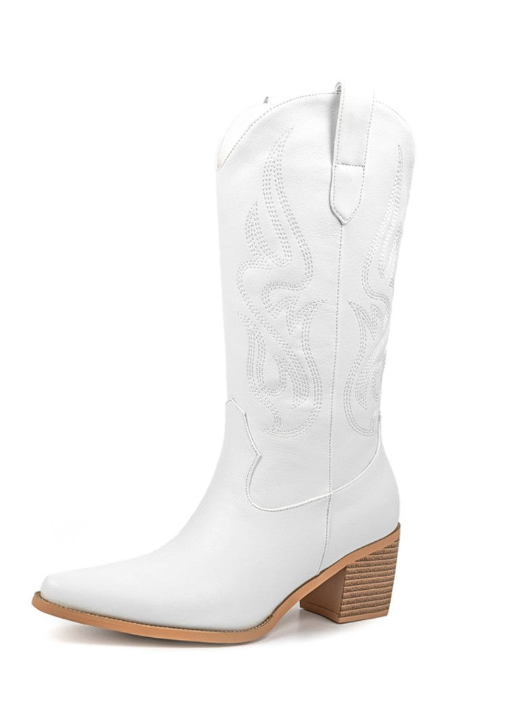 Cowboy Boots Western Boots Pointed Toe Retro Short Cowgirl Boots