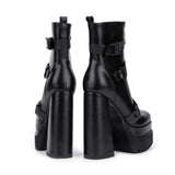 Black Platform Boots Fashion High Heeled Short Booties