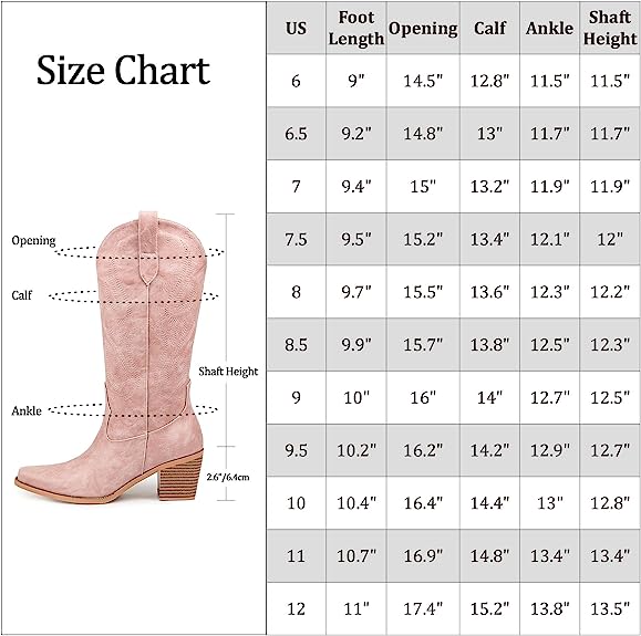 Cowboy Boots Western Boots Pointed Toe Retro Short Cowgirl Boots