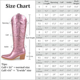 Pink Cowboy Boots Knee High Cowgirl Boots Embroidered Western Boots