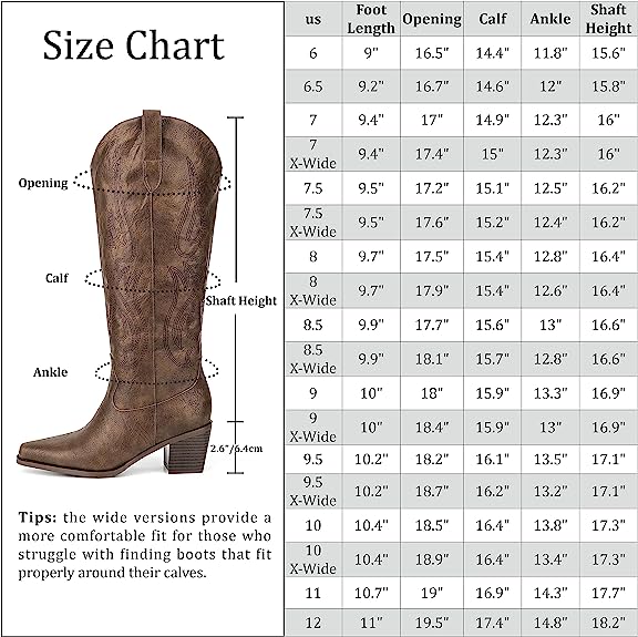 Cowboy Boots Knee High Cowgirl Boots Embroidered Western Boots