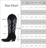 Rhinestone Embroidery Cowboy Boots Retro Almond Toe Mid Heel Boots