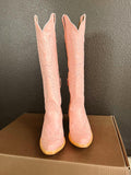 Embroidered Snip Wide Mid Calf Western Boots