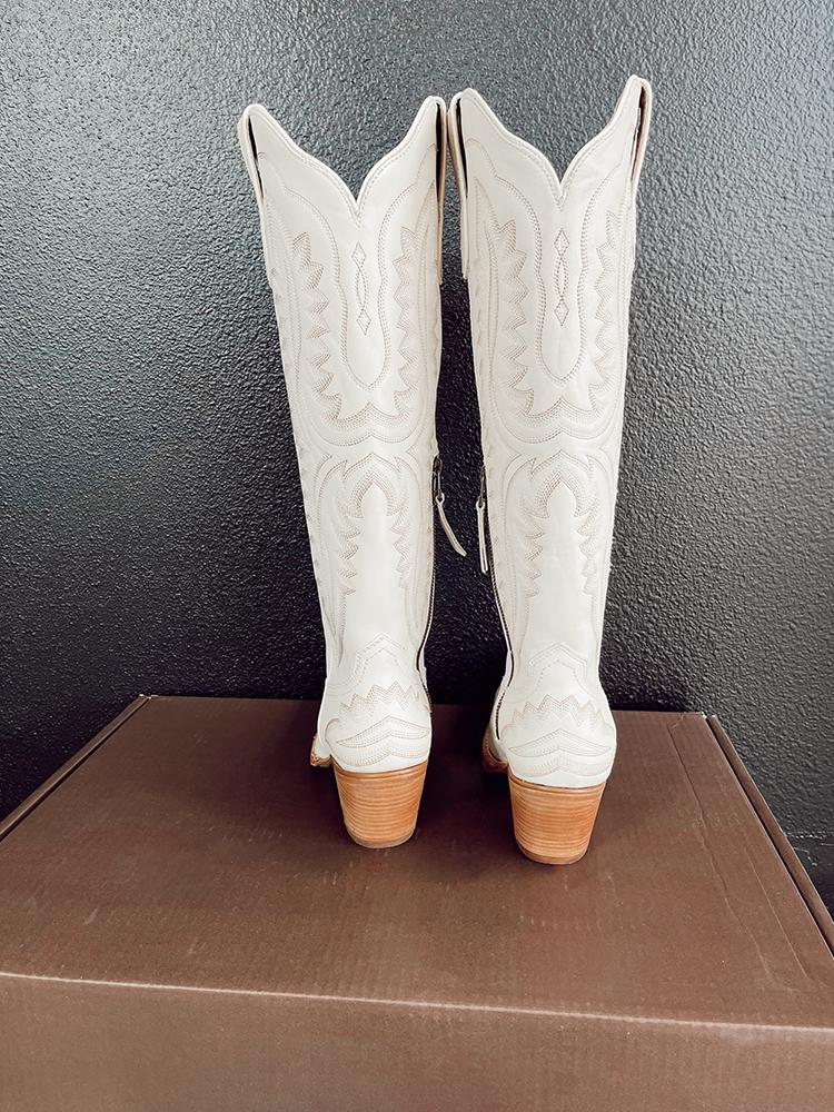 Embroidered Snip Wide Mid Calf Western Boots