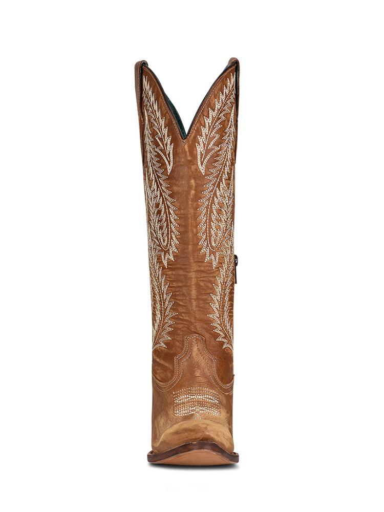 Embroidered Pointy Zip Mid Calf Tall Cowgirl Retro Boots