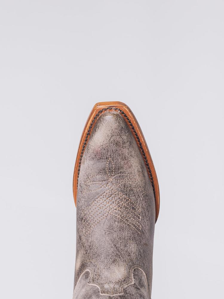 Fringe Stud Filigree Embroidered Zip Snip Cowgirl Knee High Genuine Leather Vintage Boots