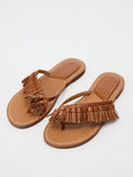 Boho Tasseled Flip-Flop Flats Sandals Slippers