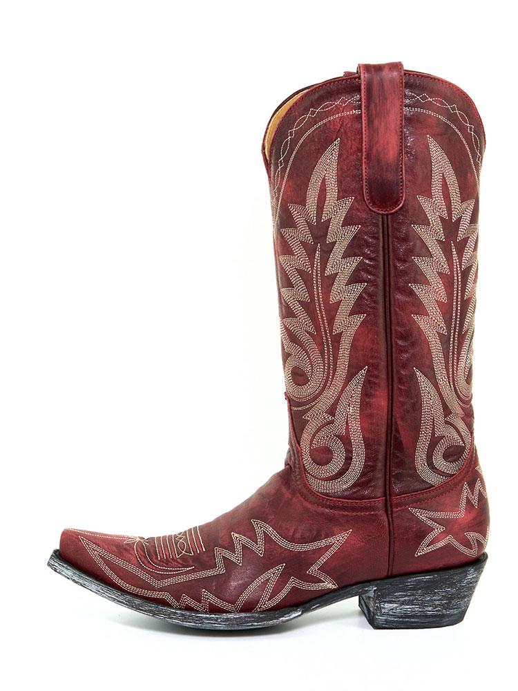 Embroidered Snip Western Wide Mid Calf Boots - Purple, Orange, Pink & Red