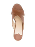 Brown Cross Bands Open-toe Slip-on Espadrille Wedge Sandals